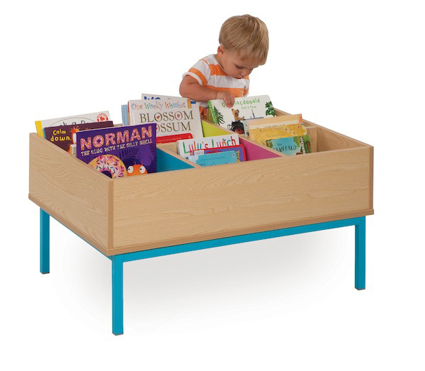 6 bay kinderbox with legs and coloured inner panels - MEQ9014 ...